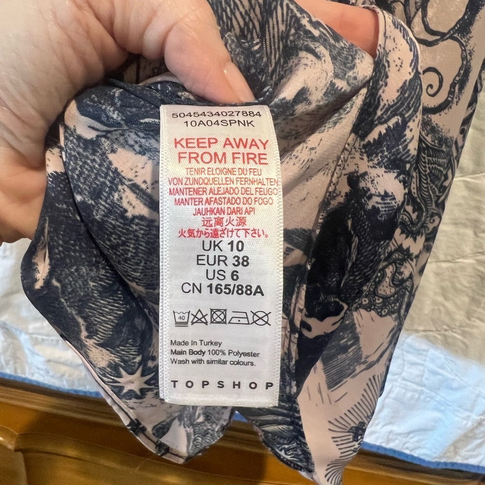 Topshop Idol Tattoo Print Satin Slipdress Size:6 - Picture 13 of 16